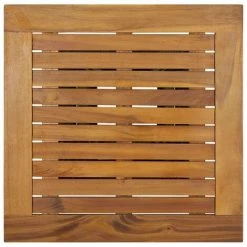 Hommoo Table De Bar Gris 60x60x110 Cm Resine Tressee Et Bois D'acacia -Table haute et bar Soldes 54152575 4