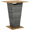 Hommoo Table De Bar Gris 80x80x110 Cm Resine Tressee Et Bois D'acacia -Table haute et bar Soldes 54153211 1