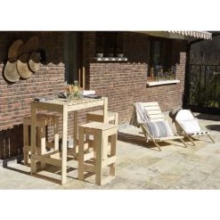 ASTIGARRAGA Tabouret Haut En Pin Massif 75x37x37 cm IVY LINE -Table haute et bar Soldes 5427043 2