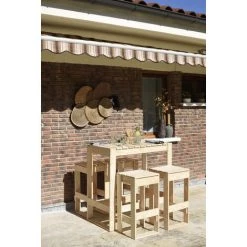 ASTIGARRAGA Tabouret Haut En Pin Massif 75x37x37 cm IVY LINE -Table haute et bar Soldes 5427043 4