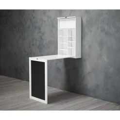 NETFURNITURE Aflalo Foldaway Mur Bureau Et Petit-déjeuner Table Blanc - Blanc