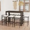 TRUE DEAL Meuble De Bar De Jardin 9 Pcs Et Coussins Résine Tressée Marron 2 TRUE DEAL Meuble De Bar De Jardin 9 Pcs Et Coussins Résine Tressée Marron -Table haute et bar Soldes 54482605 1