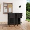 TRUE DEAL Ensemble De Bar De Jardin 3 Pcs Noir -Table haute et bar Soldes 54483762 1
