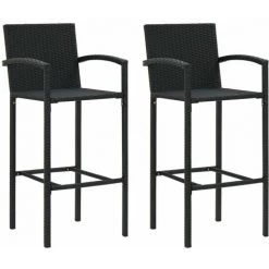 TRUE DEAL Ensemble De Bar De Jardin 3 Pcs Noir -Table haute et bar Soldes 54483762 3