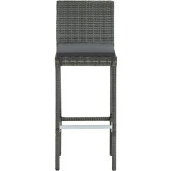 TRUE DEAL Jeu De Bar De Jardin 7pcs Et Coussins Anthracite Résine Tressée -Table haute et bar Soldes 54484958 5