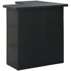 TRUE DEAL Meuble De Bar De Jardin 16 Pcs Et Coussins Résine Tressée Noir 10 TRUE DEAL Meuble De Bar De Jardin 16 Pcs Et Coussins Résine Tressée Noir -Table haute et bar Soldes 54486231 4