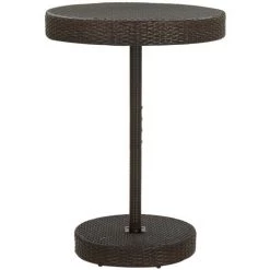 TRUE DEAL Meuble De Bar De Jardin 5 Pcs Et Coussins Résine Tressée Marron 9 TRUE DEAL Meuble De Bar De Jardin 5 Pcs Et Coussins Résine Tressée Marron -Table haute et bar Soldes 54488071 3