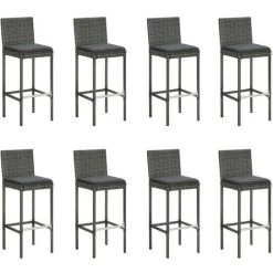 TRUE DEAL Jeu De Bar De Jardin 9pcs Et Coussins Anthracite Résine Tressée 9 TRUE DEAL Jeu De Bar De Jardin 9pcs Et Coussins Anthracite Résine Tressée -Table haute et bar Soldes 54488286 3