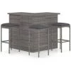 TRUE DEAL Meuble De Bar De Jardin 4 Pcs Avec Coussins Résine Tressée Gris -Table haute et bar Soldes 54488312 1
