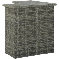 TRUE DEAL Meuble De Bar De Jardin 4 Pcs Avec Coussins Résine Tressée Gris -Table haute et bar Soldes 54488312 4
