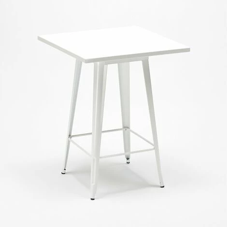 AHD AMAZING HOME DESIGN Ensemble Table 60x60cm Blanc Métal 4 Tabourets Tolix Bar Cuisine Bucket White | Couleur: Blanc 7 AHD AMAZING HOME DESIGN Ensemble Table 60x60cm Blanc Métal 4 Tabourets Tolix Bar Cuisine Bucket White | Couleur: Blanc – Image 5