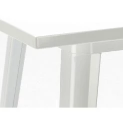 AHD AMAZING HOME DESIGN Ensemble 4 Tabourets Tolix Table 60x60cm Métal Blanc Industriel Buch White | Couleur: Bleu -Table haute et bar Soldes 54641137 5