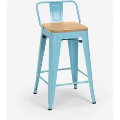 AHD AMAZING HOME DESIGN Ensemble 4 Tabourets Style Tolix Table Blanche 60x60cm Industriel Bucket Steel White | Couleur: Turquoise 10 AHD AMAZING HOME DESIGN Ensemble 4 Tabourets Style Tolix Table Blanche 60x60cm Industriel Bucket Steel White | Couleur: Turquoise -Table haute et bar Soldes 54641161 4