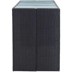Topdeal Meuble De Bar De Jardin 7 Pcs Et Coussins Résine Tressée Noir FF49560_FR -Table haute et bar Soldes 54643209 4