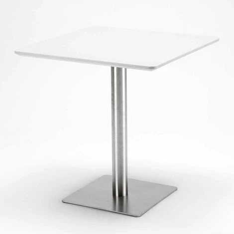 AHD AMAZING HOME DESIGN Table Carrée 70x70 Pour Bars Restaurants Hôtels Base Centrale Horeca | Couleur: Blanc - Argent 5 AHD AMAZING HOME DESIGN Table Carrée 70x70 Pour Bars Restaurants Hôtels Base Centrale Horeca | Couleur: Blanc - Argent – Image 3