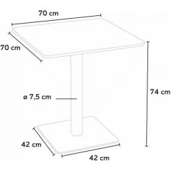 AHD AMAZING HOME DESIGN Table Carrée 70x70 Pour Bars Restaurants Hôtels Base Centrale Horeca | Couleur: Blanc - Argent 11 AHD AMAZING HOME DESIGN Table Carrée 70x70 Pour Bars Restaurants Hôtels Base Centrale Horeca | Couleur: Blanc - Argent -Table haute et bar Soldes 54686337 5