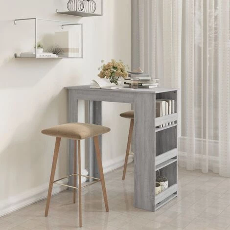 Table De Bar Avec Rangement 102x50x103,5 Cm Aggloméré Sonoma Gris VidaXL 3 Table De Bar Avec Rangement 102x50x103,5 Cm Aggloméré Sonoma Gris VidaXL