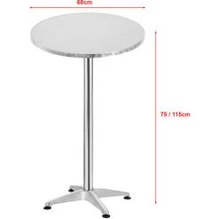 Table De Bistrot Ronde Avesta à Hauteur Réglable 75 Cm / 115 Cm [en.casa] -Table haute et bar Soldes 54723510 3