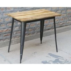 MEUBLE HOUSE Mange-debout 120x70cm En Bois Exotique Et Métal "Dowtoun" - Marron