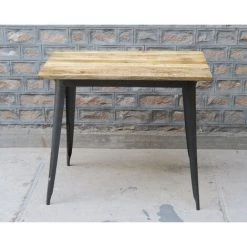 MEUBLE HOUSE Mange-debout 120x70cm En Bois Exotique Et Métal "Dowtoun" - Marron -Table haute et bar Soldes 54941370 4