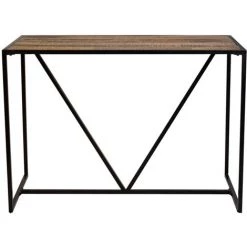 MEUBLE HOUSE Table De Bar En Bois Exotique Et Métal "Jack" - Noir -Table haute et bar Soldes 54941372 3