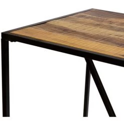 MEUBLE HOUSE Table De Bar En Bois Exotique Et Métal "Jack" - Noir -Table haute et bar Soldes 54941372 4
