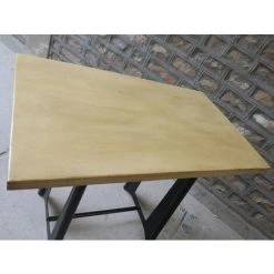 MEUBLE HOUSE Table Haute 120cm Métal Et Bois "Los Angeles" - Marron -Table haute et bar Soldes 54941416 2