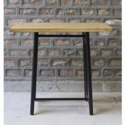 MEUBLE HOUSE Table Haute 120cm Métal Et Bois "Los Angeles" - Marron -Table haute et bar Soldes 54941416 5