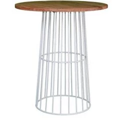 MEUBLE HOUSE Table De Bar Loft En Bois Et Métal Blanc "Hello" - Blanc