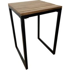 MEUBLE HOUSE Mange-debout Carré En Bois Exotique 70x70 Cm "Garden" - Marron -Table haute et bar Soldes 54941438 3