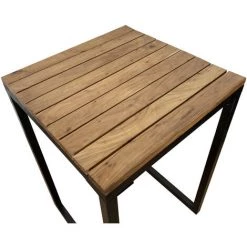 MEUBLE HOUSE Mange-debout Carré En Bois Exotique 70x70 Cm "Garden" - Marron -Table haute et bar Soldes 54941438 4