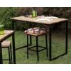 MEUBLE HOUSE Table De Bar Design En Métal Et Bois Exotique "Garden" - Marron -Table haute et bar Soldes 54941439 1