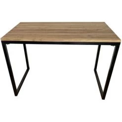 MEUBLE HOUSE Table De Bar Design En Métal Et Bois Exotique "Garden" - Marron -Table haute et bar Soldes 54941439 3