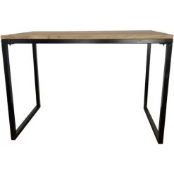 MEUBLE HOUSE Table De Bar Design En Métal Et Bois Exotique "Garden" - Marron -Table haute et bar Soldes 54941439 4