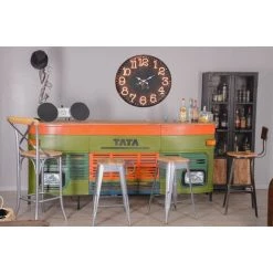 MEUBLE HOUSE Bar Industriel "TATA" Collection Nola - Vert