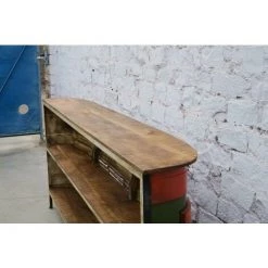 MEUBLE HOUSE Bar Industriel "TATA" Collection Nola - Vert -Table haute et bar Soldes 54941468 5