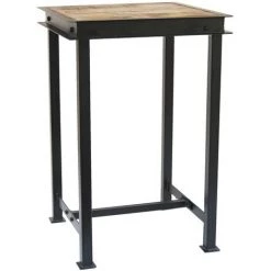 MEUBLE HOUSE Table Haute Carrée Métal Et Bois 70x70cm "IPN" - Noir 10 MEUBLE HOUSE Table Haute Carrée Métal Et Bois 70x70cm "IPN" - Noir -Table haute et bar Soldes 54941536 4
