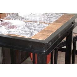 MEUBLE HOUSE Table Haute Carrée Métal Et Bois 70x70cm "IPN" - Noir 11 MEUBLE HOUSE Table Haute Carrée Métal Et Bois 70x70cm "IPN" - Noir -Table haute et bar Soldes 54941536 5