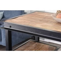 MEUBLE HOUSE Table Haute Métal Et Bois 120x70cm "IPN" - Noir -Table haute et bar Soldes 54941650 5