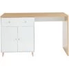 BAïTA Ilot Central MAX Blanc Et Effet Chêne 150cm - Blanc -Table haute et bar Soldes 54959278 1