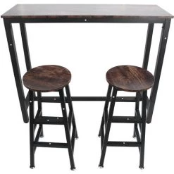 YB équipement De Bar 1 Table De Bar Et 2 Tabourets De Bar Pour Les Fournitures De D?ner De Bar De Banquet -Table haute et bar Soldes 55204817 4