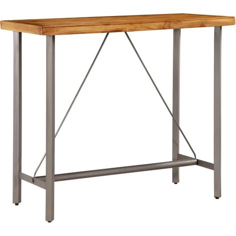YOUTHUP Table De Bar Teck Recyclé Massif 120 X 58 X 106 Cm - Brun 4 YOUTHUP Table De Bar Teck Recyclé Massif 120 X 58 X 106 Cm - Brun – Image 2