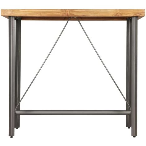 YOUTHUP Table De Bar Teck Recyclé Massif 120 X 58 X 106 Cm - Brun 5 YOUTHUP Table De Bar Teck Recyclé Massif 120 X 58 X 106 Cm - Brun – Image 3