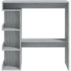 YOUTHUP Table De Bar Et étagère De Rangement Sonoma Gris 100x50x101,5cm - Gris -Table haute et bar Soldes 55262629 5
