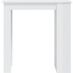 YOUTHUP Table De Bar étagère De Rangement Blanc Brillant 102x50x103,5cm - Blanc -Table haute et bar Soldes 55264353 5