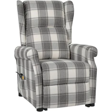 YOUTHUP Fauteuil De Massage Inclinable Blanc Et Gris Tissu - Gris 4 YOUTHUP Fauteuil De Massage Inclinable Blanc Et Gris Tissu - Gris – Image 2