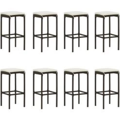 Topdeal Meuble De Bar De Jardin 9 Pcs Et Coussins Résine Tressée Marron FF3064789_FR 8 Topdeal Meuble De Bar De Jardin 9 Pcs Et Coussins Résine Tressée Marron FF3064789_FR -Table haute et bar Soldes 55276476 2