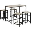 SiFree®Table De Salle à Manger Set De 1 Table + 4 Tabourets,100 X 60 X 87 Cm Table Mange-debout Table Haute Cuisine 1 SiFree®Table De Salle à Manger Set De 1 Table + 4 Tabourets,100 X 60 X 87 Cm Table Mange-debout Table Haute Cuisine -Table haute et bar Soldes 55510924 1