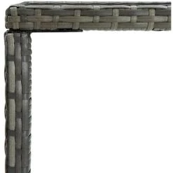 INLIFE Table De Bar De Jardin Gris 70x70x110cm Résine Tressée Et Verre -Table haute et bar Soldes 55640050 4