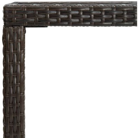 INLIFE Table De Bar De Jardin Marron 130x60x110cm Résine Tressée Verre 6 INLIFE Table De Bar De Jardin Marron 130x60x110cm Résine Tressée Verre – Image 4